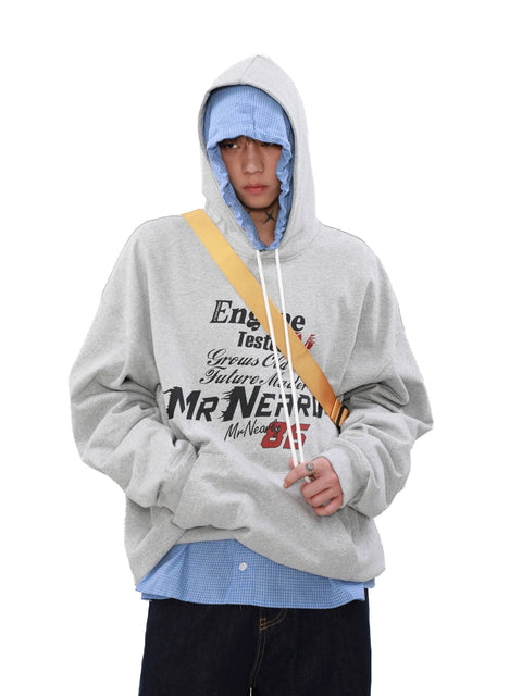 Letter Print Oversize Pullover Hoodie