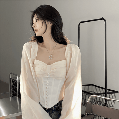 Vintage Chiffon Long Sleeve Blouse