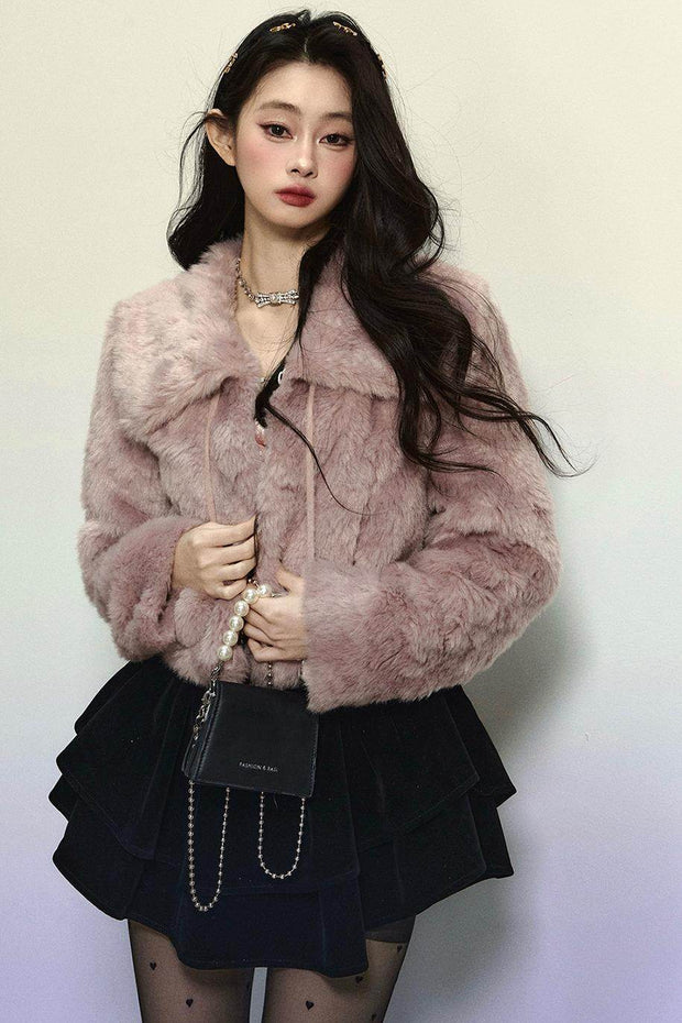 Loose Crop Fur Winter Coat - My Store