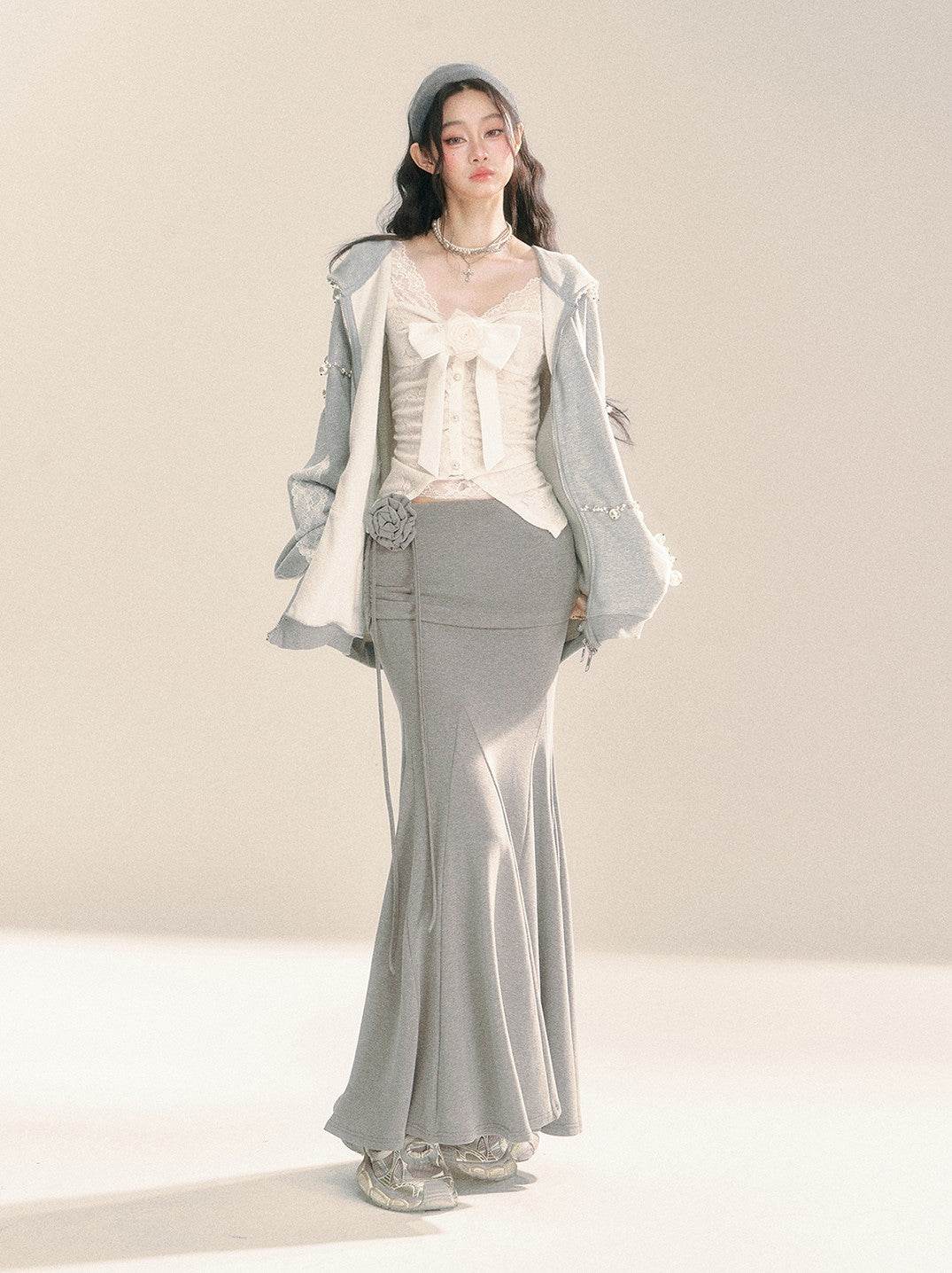 Fishtail Gray Long Skirt - My Store