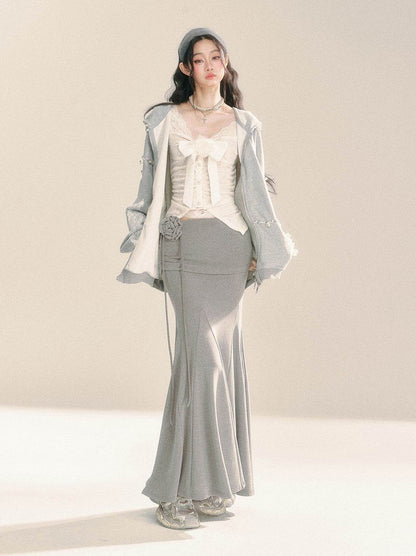 Fishtail Gray Long Skirt - My Store
