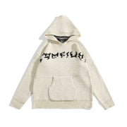 Oversize Embroidery Knit Hoodie