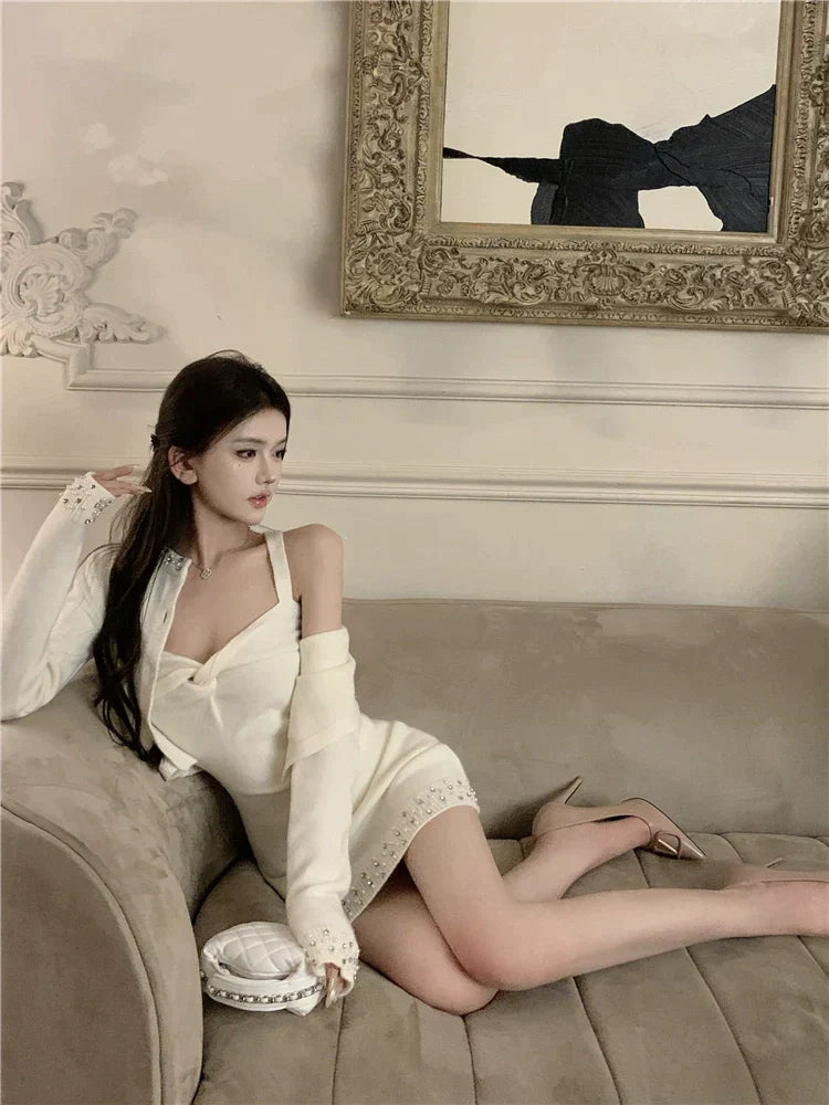 Snow Dress & Cardigan Set