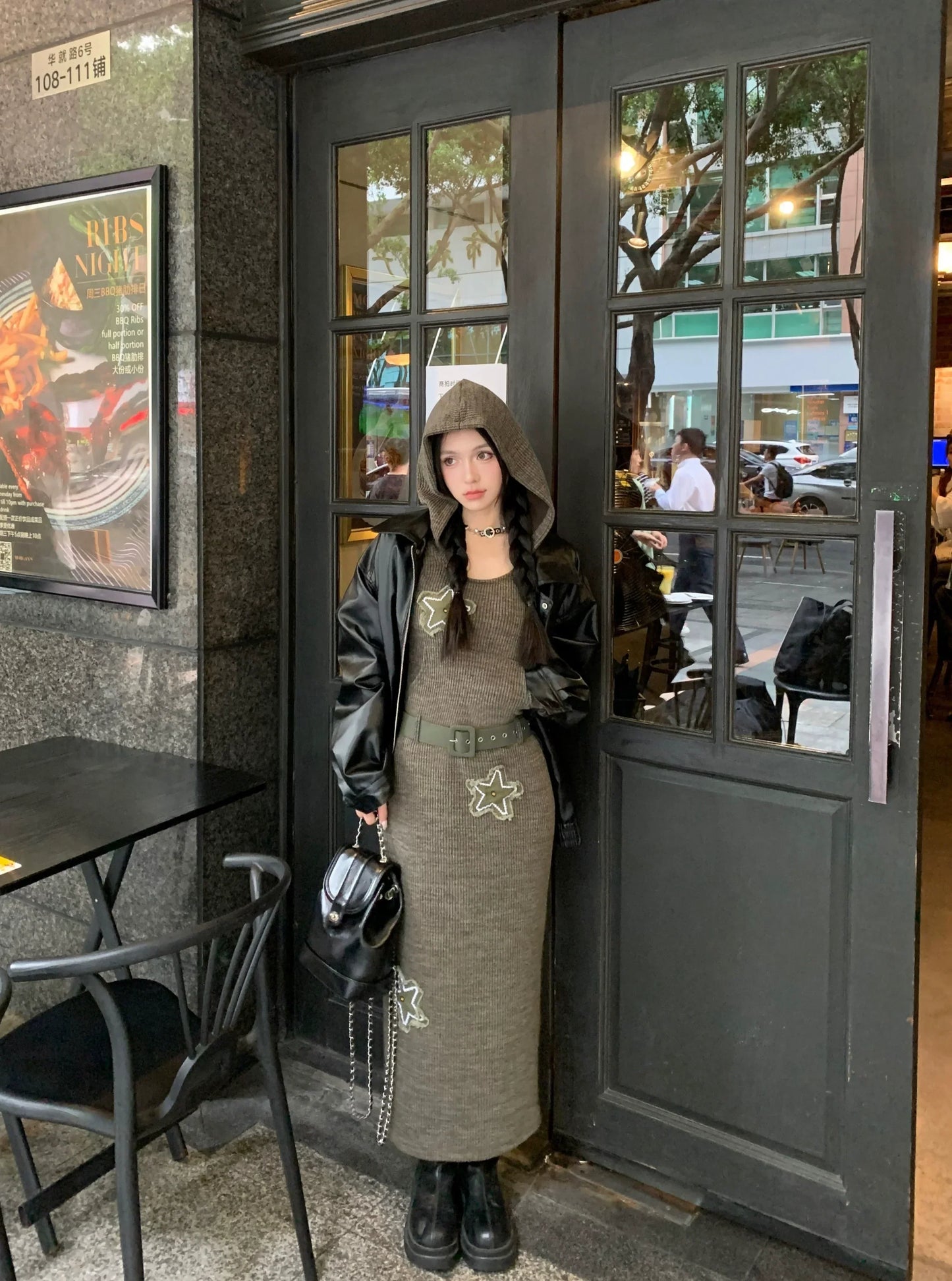 フード付きロングスタードレス