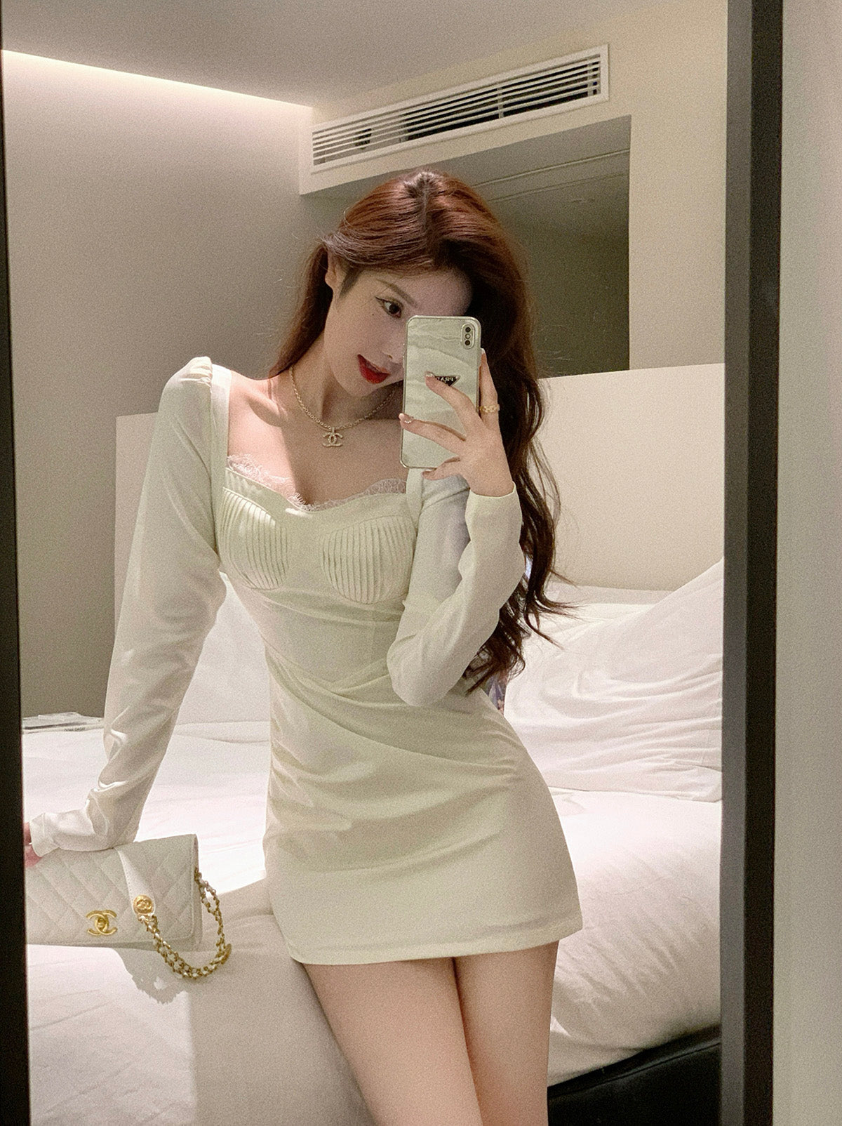 Lace Satin Dress