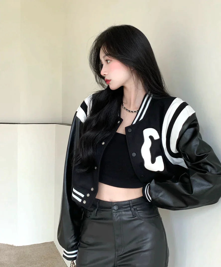 Cropped Baseball Jacket