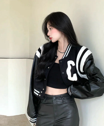 Cropped Baseball Jacket