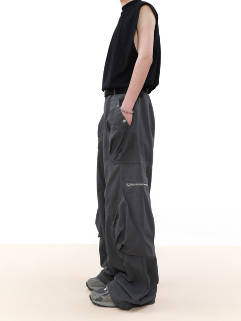 Multi-Pocket Wide Leg Cargo Pants