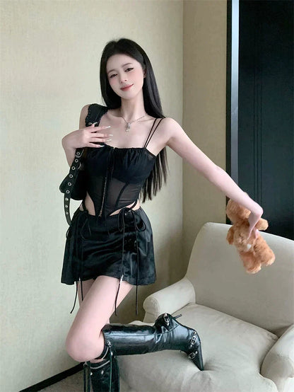 Marla Black Top & Skirt