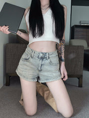 Zipper Back Pocket Shorts