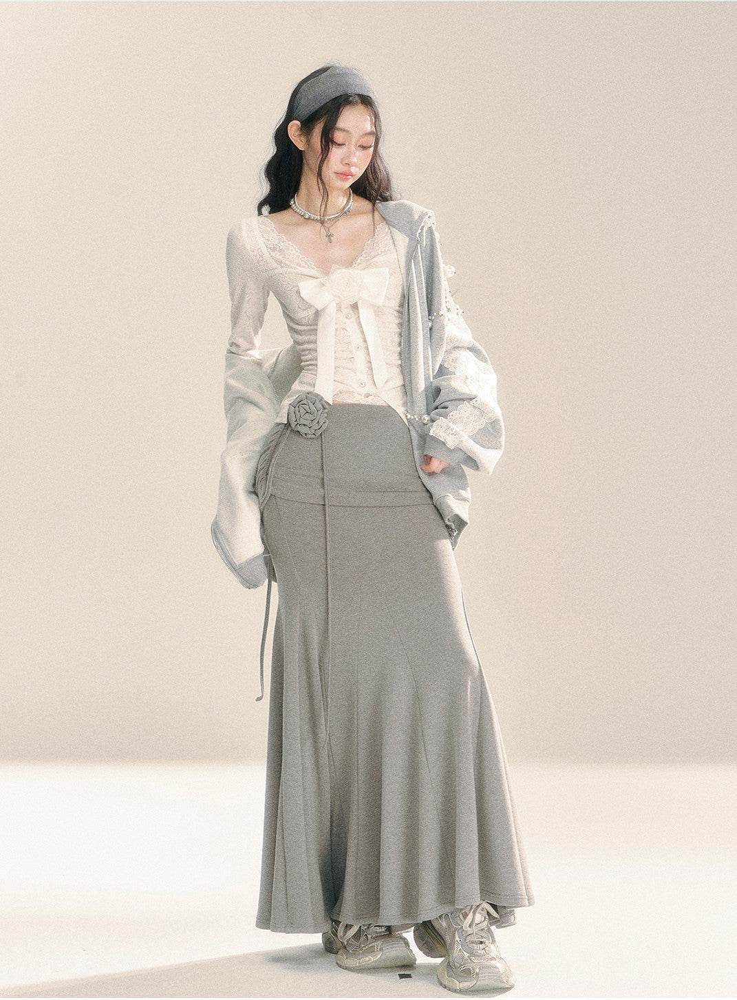 Fishtail Gray Long Skirt - My Store