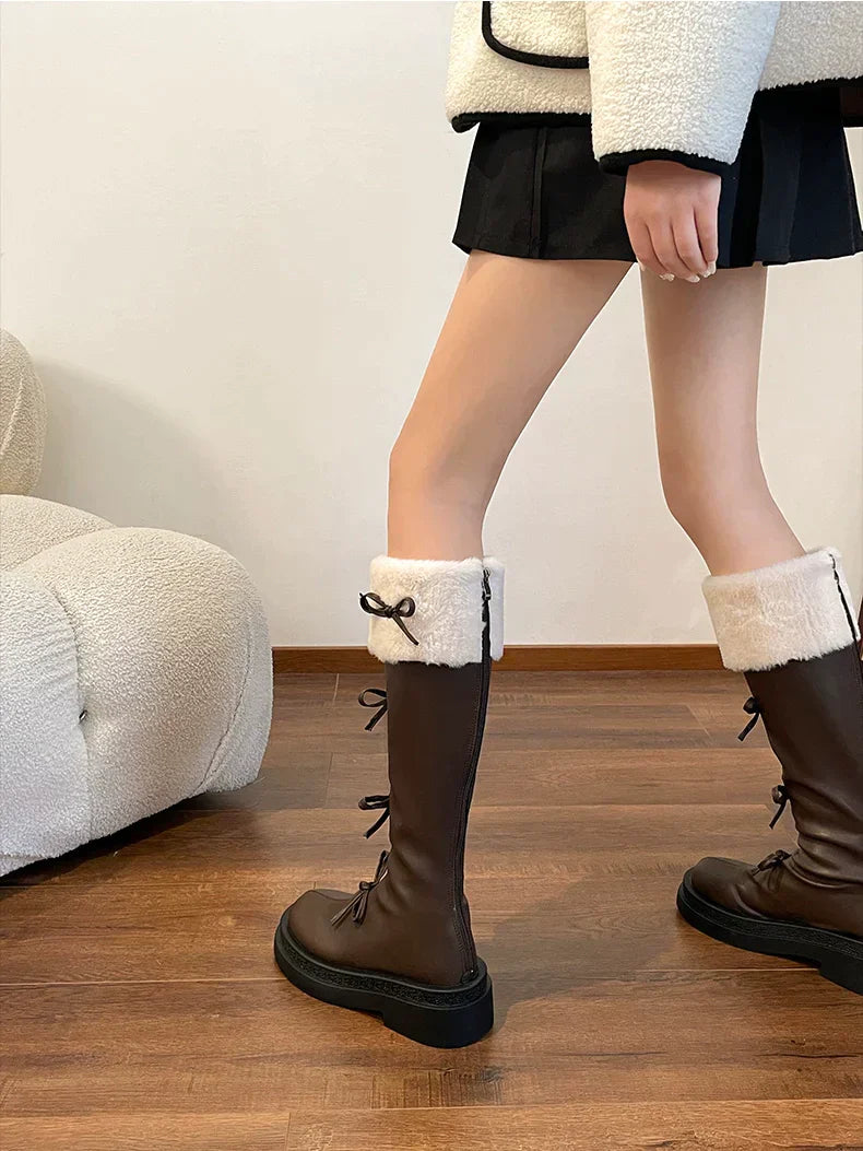 Bow Blanche Boots