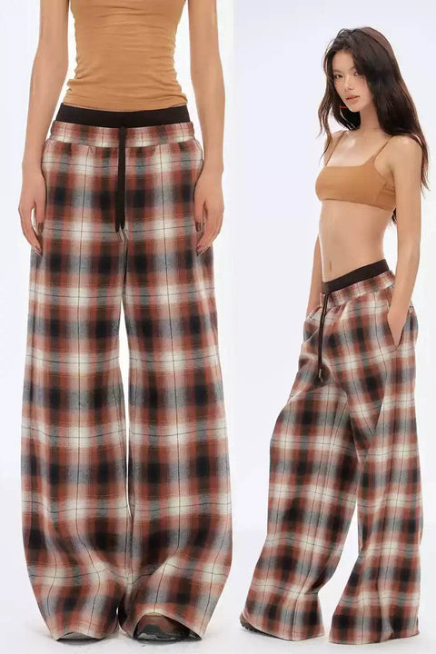 Plaid Wide Leg Pants - My Store