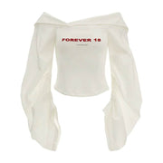 Balloon Sleeve White Top - My Store