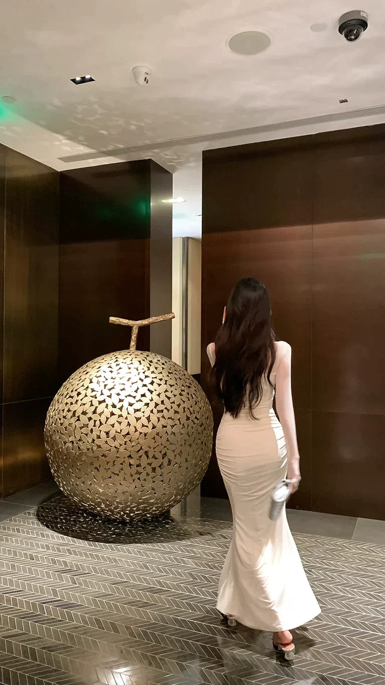 メッシュロングスリーブドレス