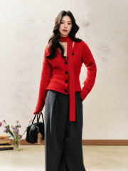 Red Knitted Cardigan - My Store