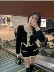 Soft Cashmere Knitted Top & Skirt Set