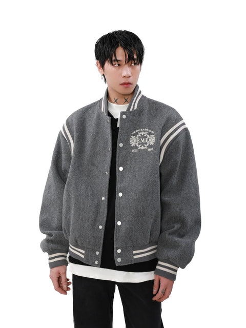 Emblem Embroidery Baseball Jacket