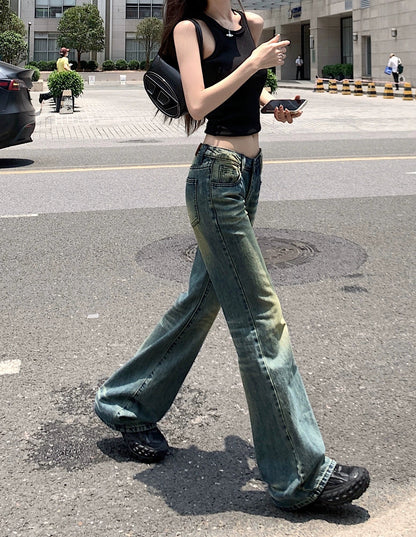 Fade Wash Low Rise Jeans