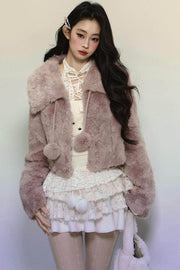 Loose Crop Fur Winter Coat - My Store