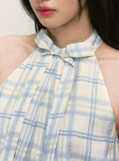 (Pre-Sale) Blue Plaid Summer Dress