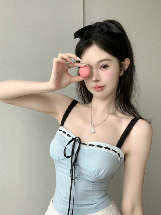 Contrast Ribbon Top