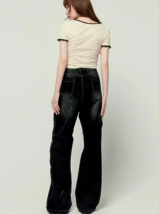 Wide-legged Straight High Waisted Pants