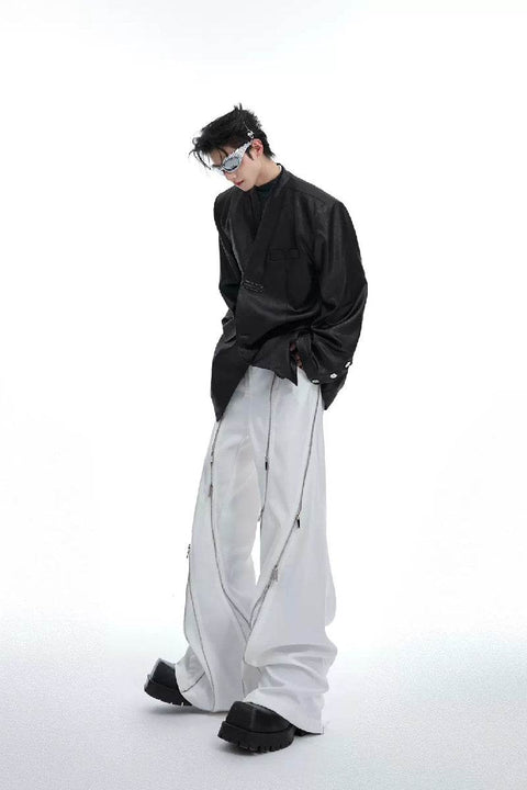 Deconstructed Zipper Flare Trousers - My Store