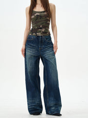 Classic Wide Leg Dark Wash Jeans