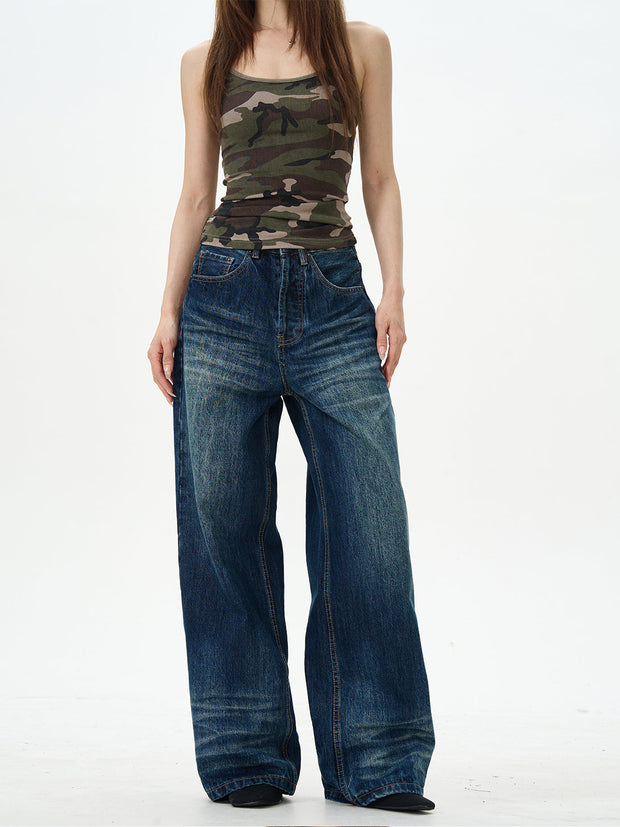 Classic Wide Leg Dark Wash Jeans