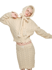 Cable Knit Cardigan & Skirt Set - My Store