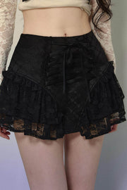 Ballet Aesthetics Irregular Lace Skirt - My Store