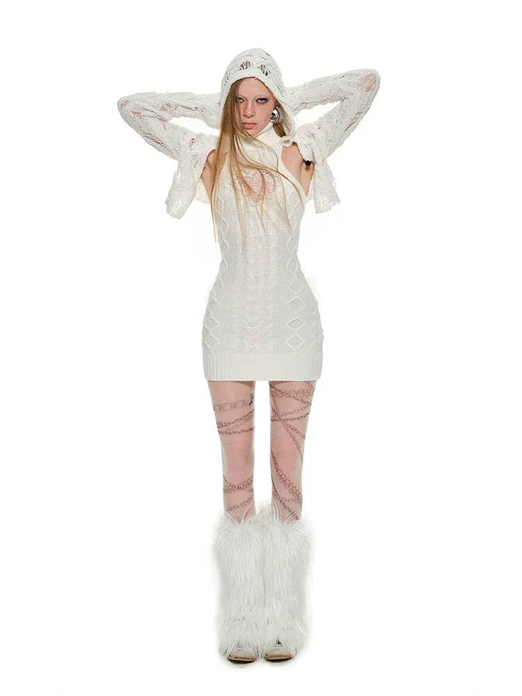 Cable Knit High-Neck Dress - My Store