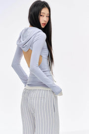 Backless Layered Hood Top - My Store