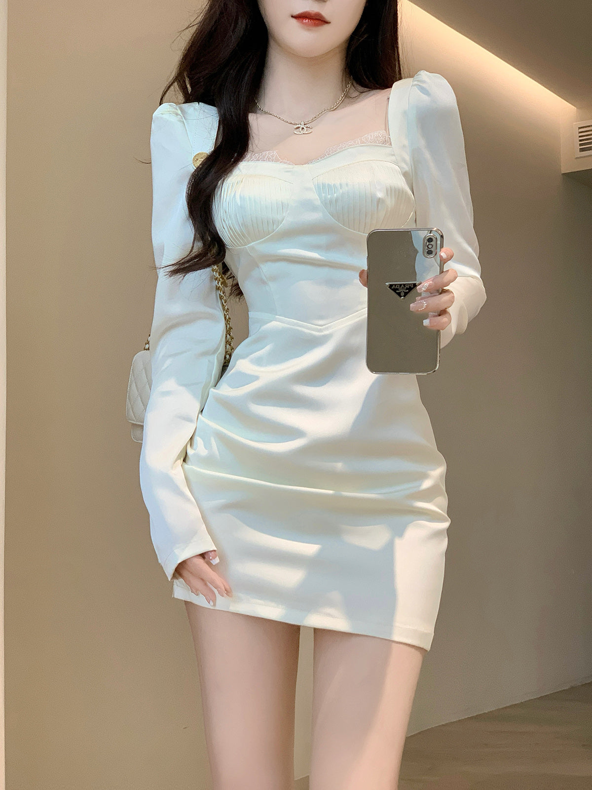 Lace Satin Dress
