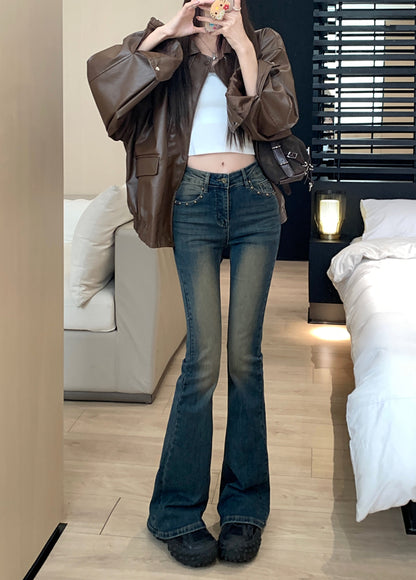Fade Wash Flared Skinny Jeans