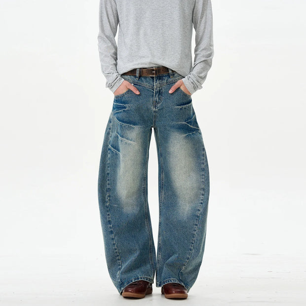 Medium Wash Wide Leg Skater Jeans