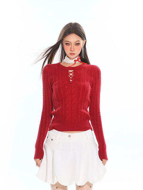 Cable Knit Sweater Top