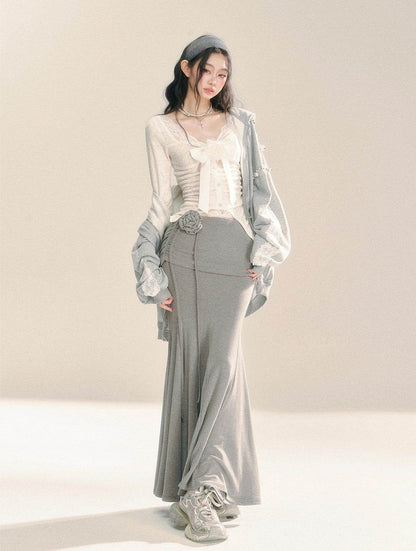 Fishtail Gray Long Skirt - My Store