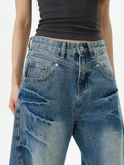 Medium Wash Wide Leg Skater Jeans