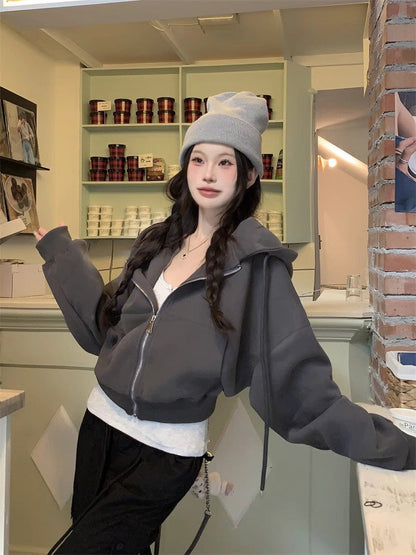 Zip Up Cropped Hoodie
