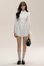 College Pleated Shirt Dress - My Store