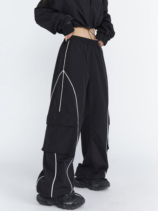 White Lined Track Suit Pants