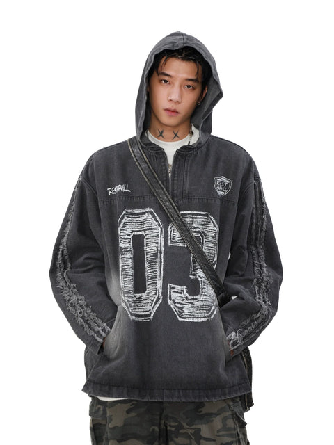 Half Zipper Pullover Oversize Hoodie