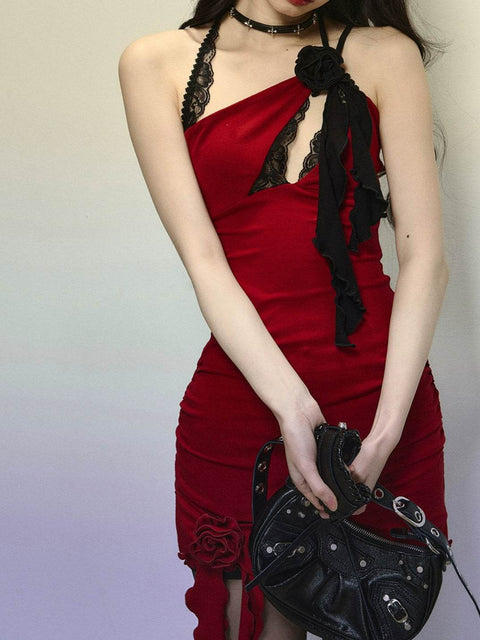 Red Laced Dress - My Store