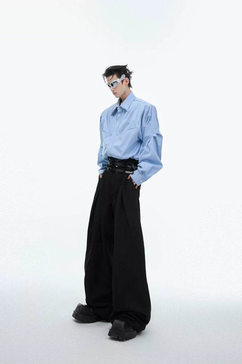 Pleated High-Waist Trousers - My Store