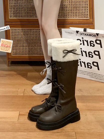Bow Blanche Boots