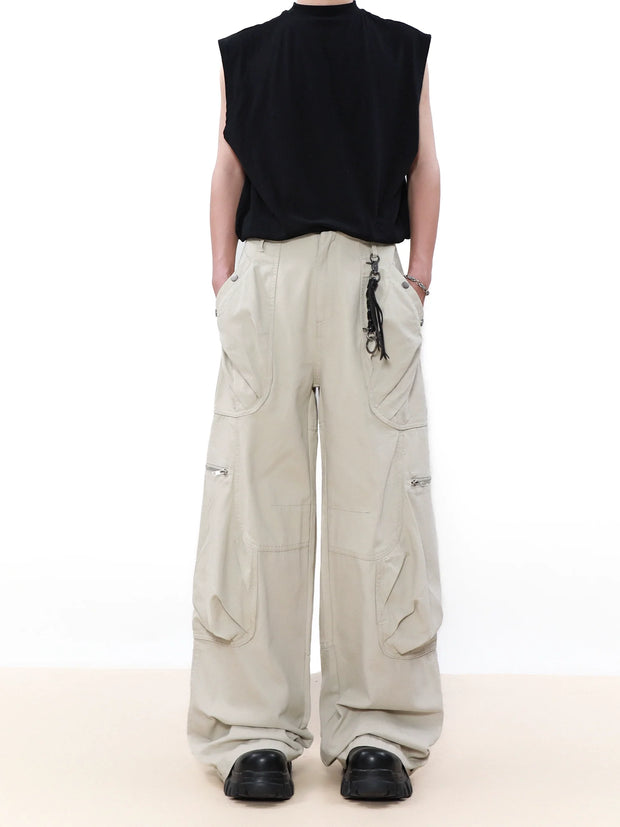 Multi-Pocket Wide Leg Cargo Pants