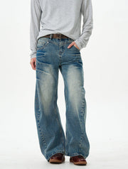 Medium Wash Wide Leg Skater Jeans