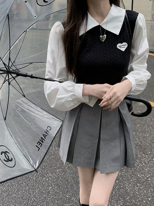 Heart Sweater Vest Layered Top